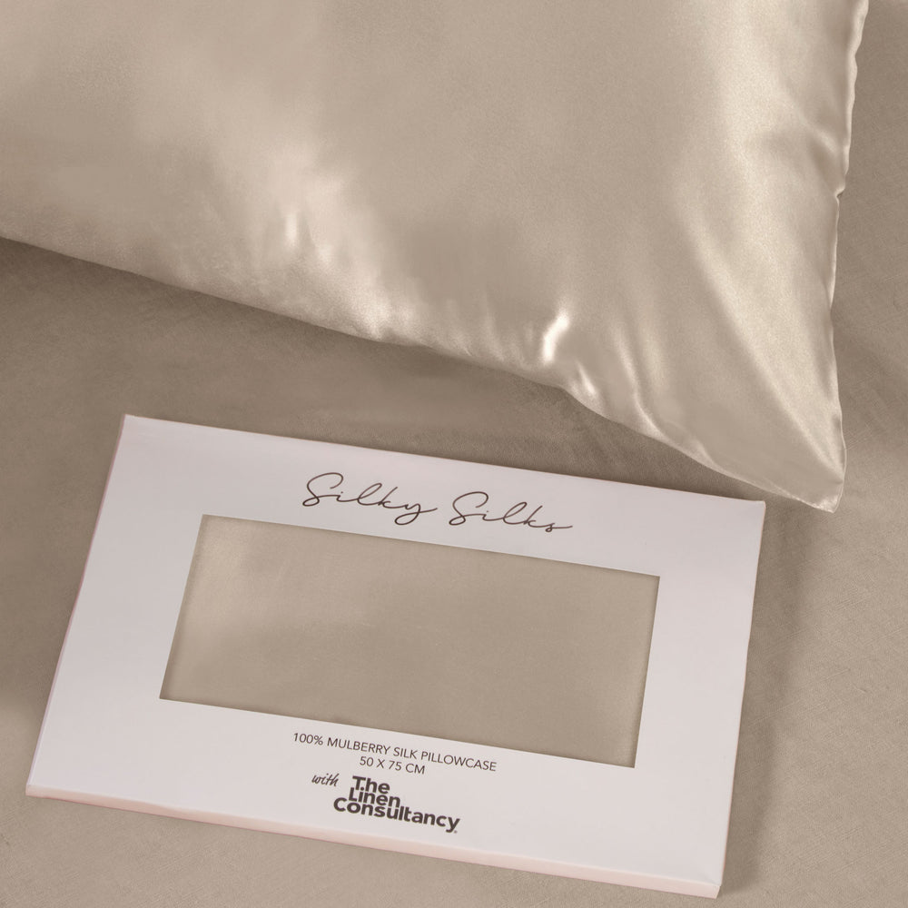 Beige/Natural Silk Pillowcase