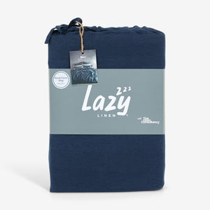Navy Blue Linen Duvet Cover - Lazy Linen