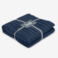 Navy Blue Linen Throw Blanket (180 x 30cm)