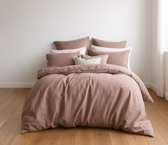 Pink Lazy Linen Duvet Cover