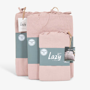 Mellow Pink Lazy Linen Bedding Bundle