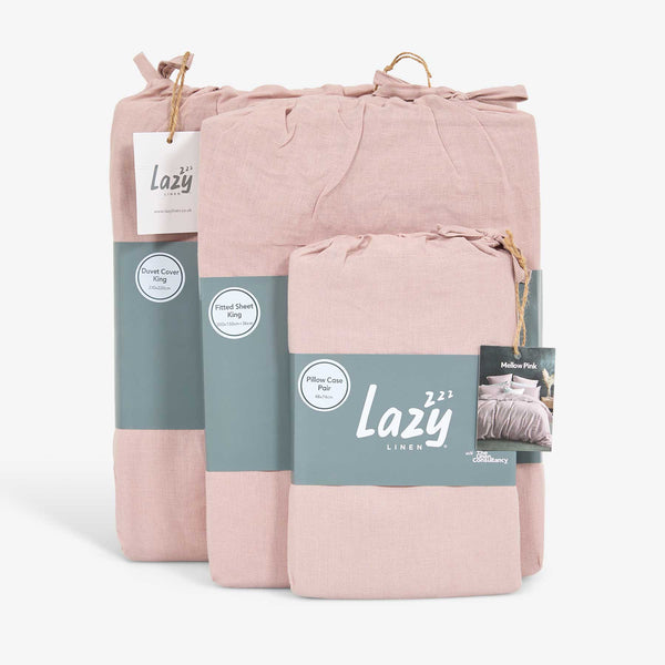 Mellow Pink Lazy Linen Bedding Bundle