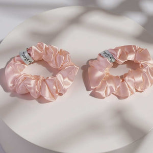 Pink Mulberry Silk Hair Scrunchie (Pack of 2)