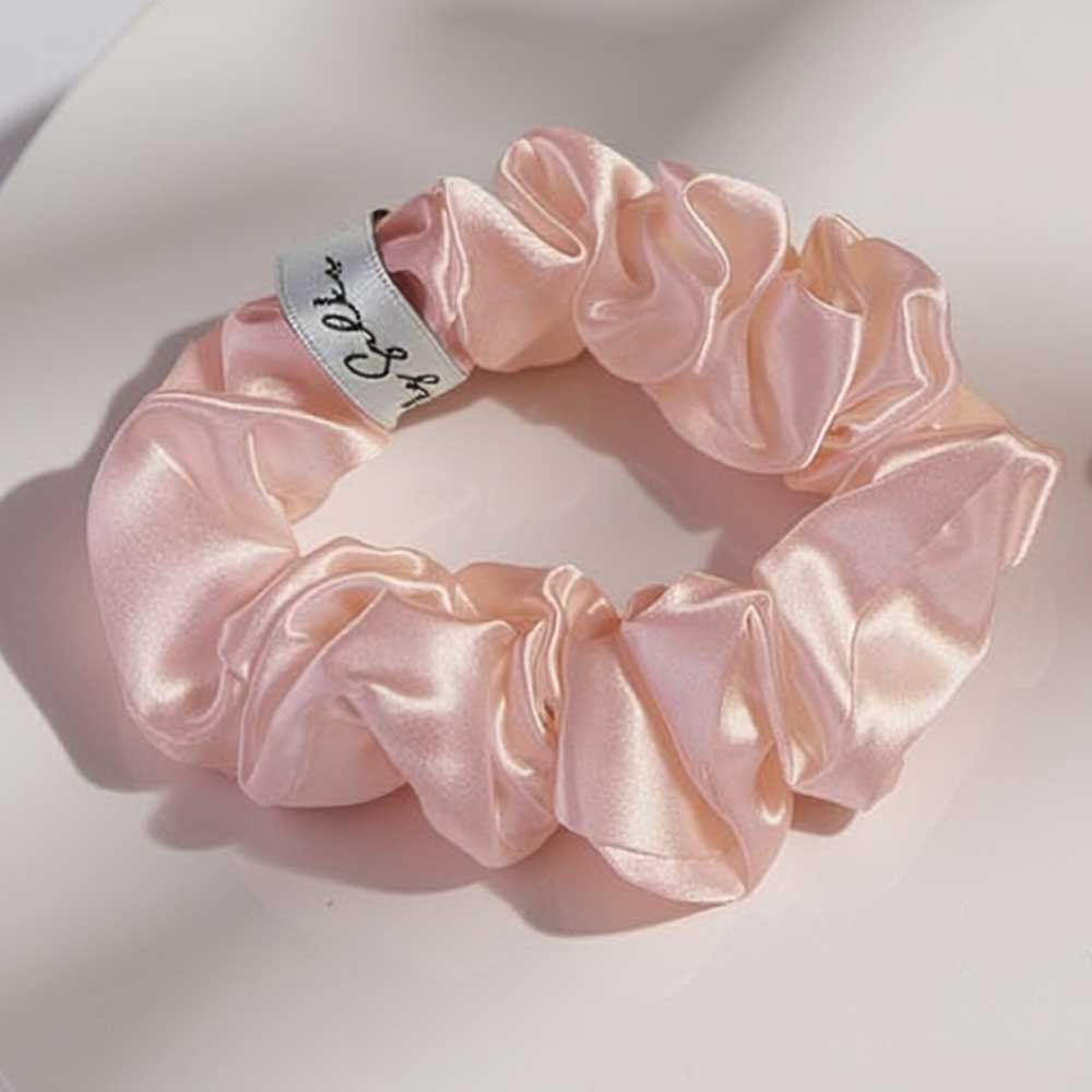 Pink Mulberry Silk Hair Scrunchie (Pack of 2)