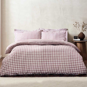 Yard Barton Gingham Check Duvet Cover Set - Berry