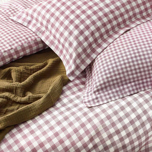 Yard Barton Gingham Check Duvet Cover Set - Berry