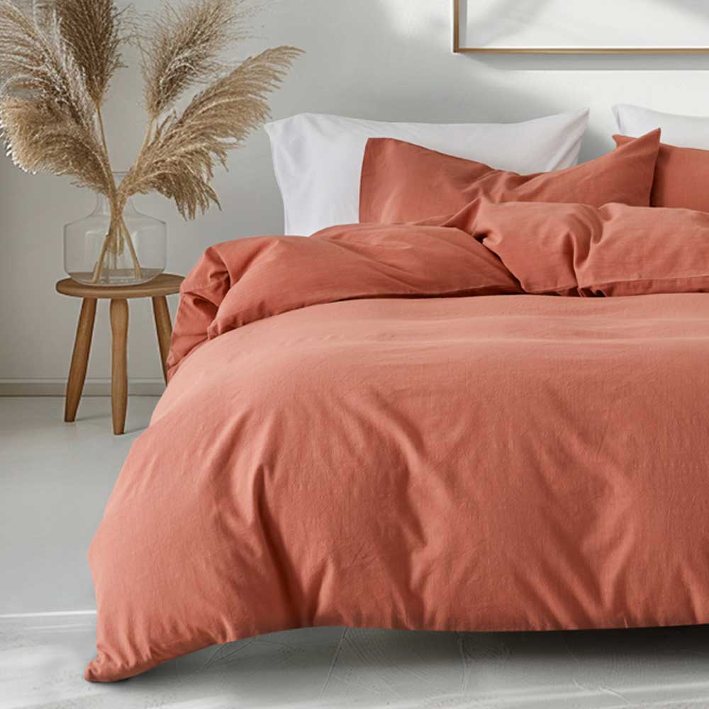 Relaxx Terracotta Cotton Duvet Cover Set