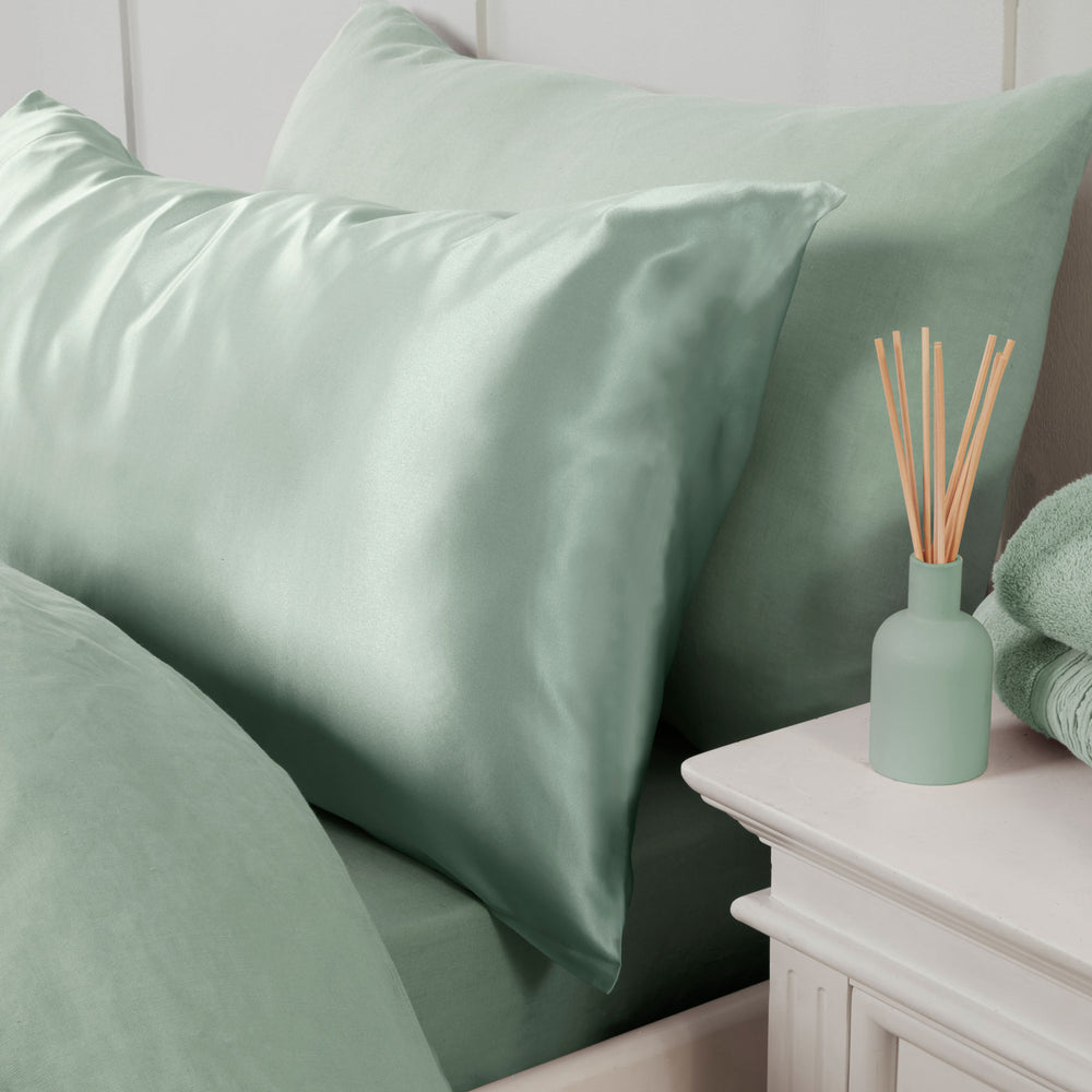 Sage Green Silk Pillowcase