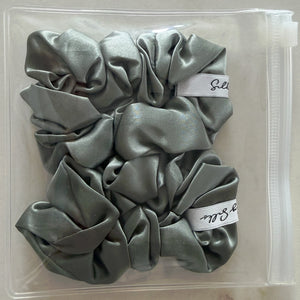 Sage Mulberry Silk Hair Scrunchie (Pack of 2)