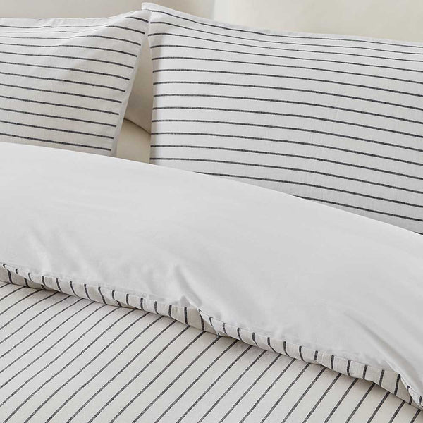 Slouchie Black Stripe Duvet Cover Set