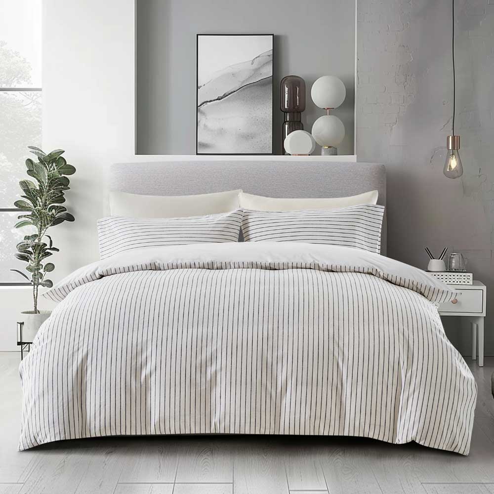 Slouchie Black Stripe Duvet Cover Set