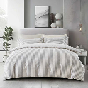 Slouchie Black Stripe Duvet Cover Set