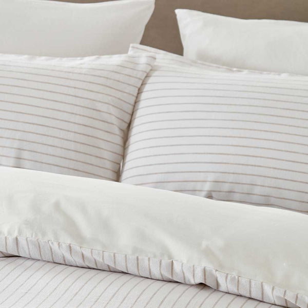 Slouchie Taupe Stripe Duvet Cover Set