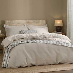 Hebden Relaxed Waffle Duvet Cover Set - Stone