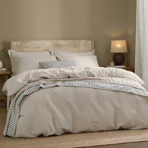 Hebden Relaxed Waffle Duvet Cover Set - Stone