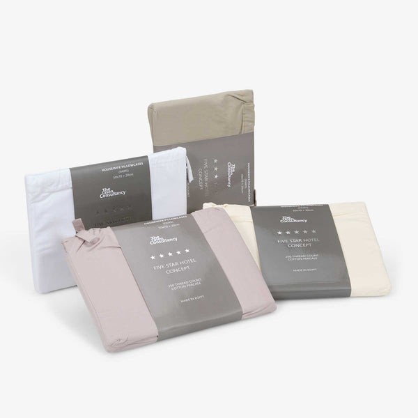 Silver Cotton Housewife Pillowcases (Pair)