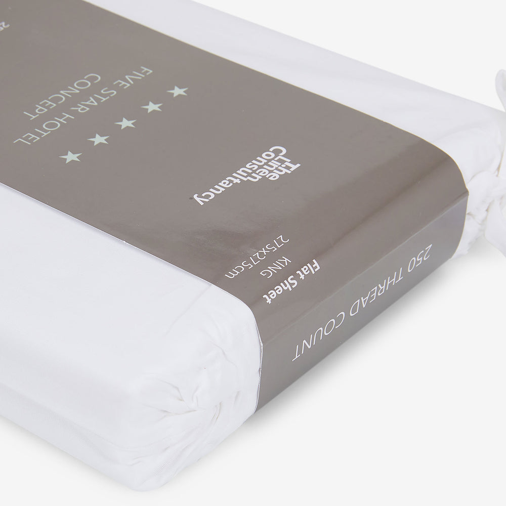 White Cotton Flat Sheet - 250 / 500 Thread Count
