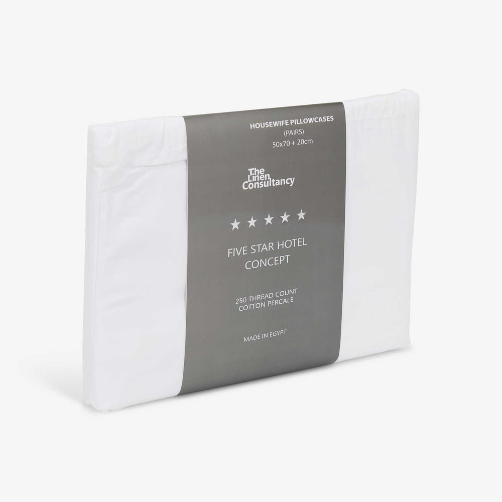White Cotton Housewife Pillowcases (Pair)