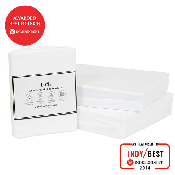 Bamboo Silk Duvet Set (White) - Luff Sleep
