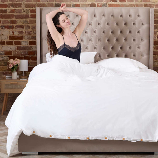 Bamboo Silk Duvet Set (White) - Luff Sleep
