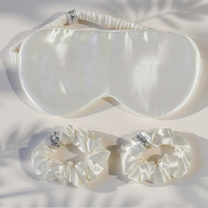 White Mulberry Silk Hair Scrunchie (Pack of 2)