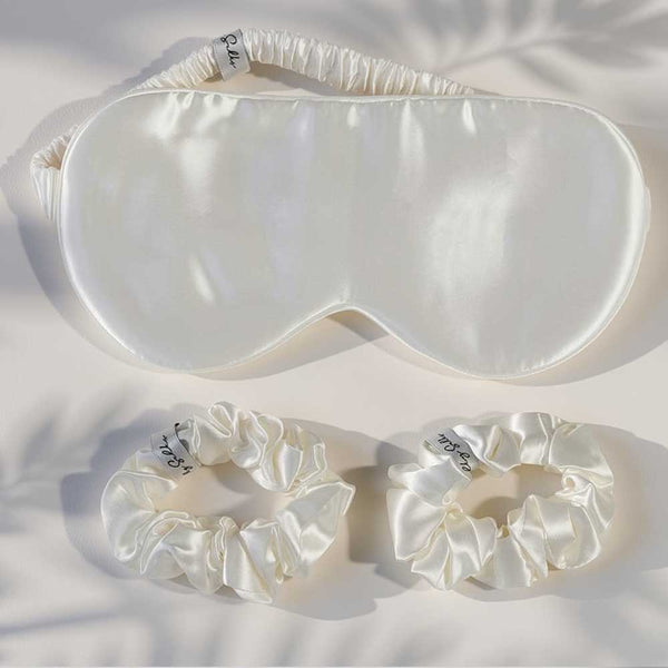 White Mulberry Silk Hair Scrunchie (Pack of 2)