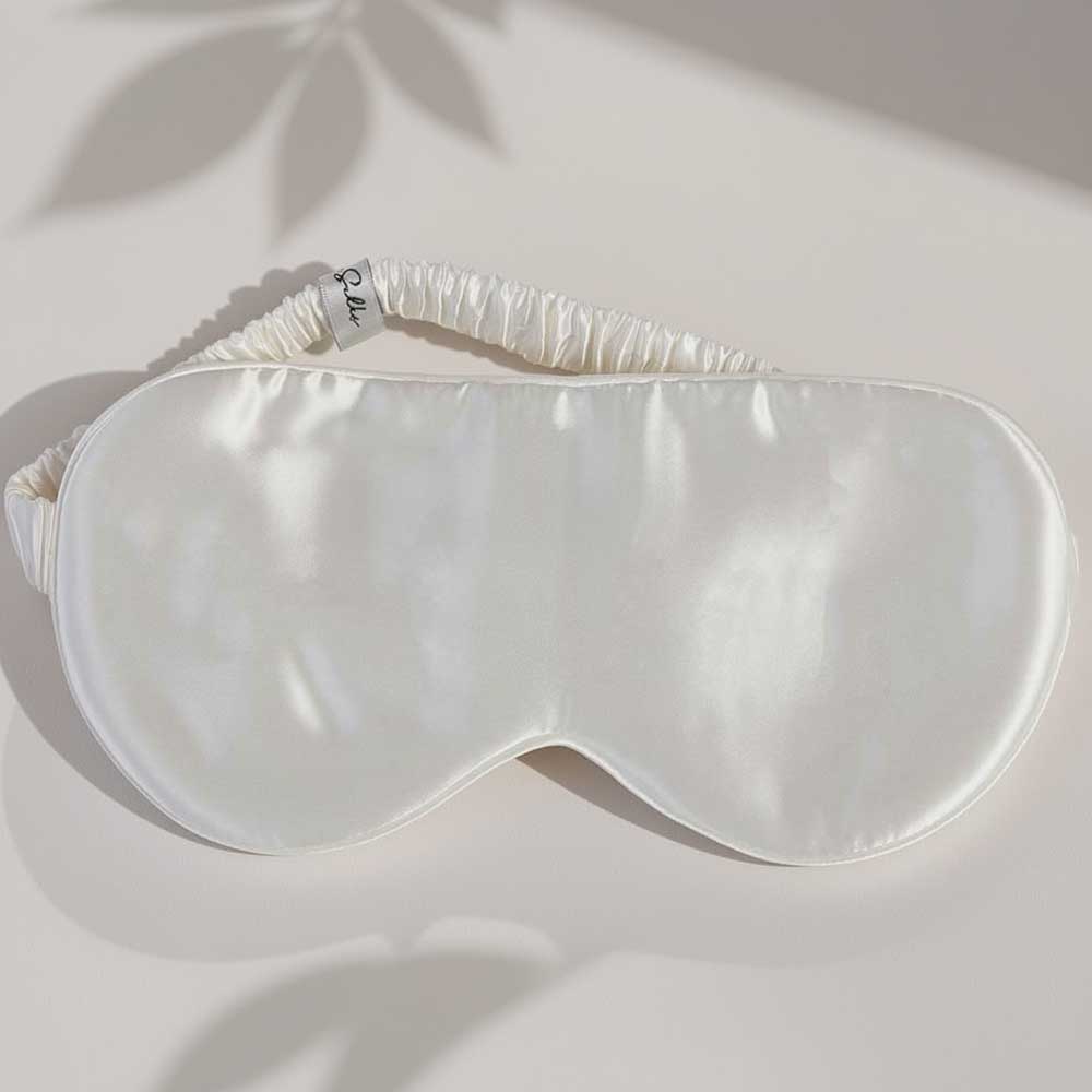 White Mulberry Silk Eye Mask