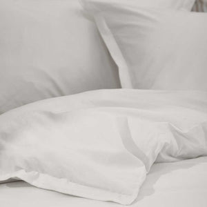 Hebden Washed Cotton Duvet Cover Set - Chalk